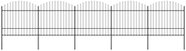Zahradní plot s hroty ocel (1,5–1,75) × 8,5 m černý - Plot