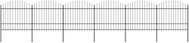 Zahradní plot s hroty ocel (1,5–1,75) × 10,2 m černý - Plot