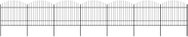 Zahradní plot s hroty ocel (1,5–1,75) × 11,9 m černý - Plot