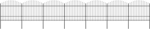 Zahradní plot s hroty ocel (1,5–1,75) × 11,9 m černý - Plot - Main image