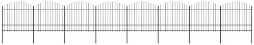 Zahradní plot s hroty ocel (1,5–1,75) × 13,6 m černý - Plot - Main image