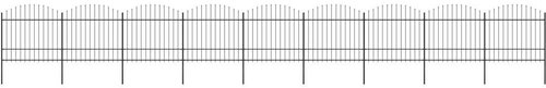 Zahradní plot s hroty ocel (1,5–1,75) × 15,3 m černý - Plot - Main image