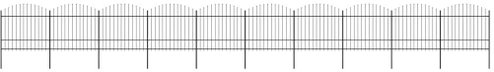 Zahradní plot s hroty ocel (1,5–1,75) × 17 m černý - Plot - Main image