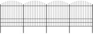 Zahradní plot s hroty ocel (1,75–2) × 6,8 m černý - Plot