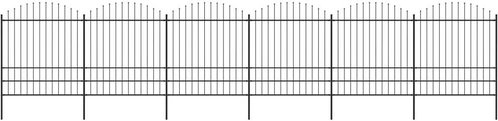 Zahradní plot s hroty ocel (1,75–2) × 10,2 m černý - Plot - Main image
