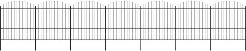Zahradní plot s hroty ocel (1,75–2) × 11,9 m černý - Plot - Main image
