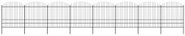 Zahradní plot s hroty ocel (1,75–2) × 13,6 m černý - Plot