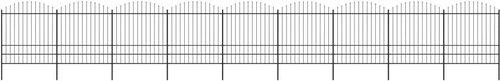 Zahradní plot s hroty ocel (1,75–2) × 15,3 m černý - Plot - Main image