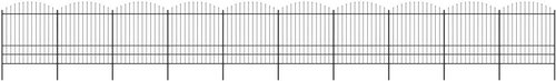 Zahradní plot s hroty ocel (1,75–2) × 17 m černý - Plot - Main image