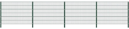 Plotový dílec se sloupky železo 6,8 × 1,2 m zelený - Plot - Main image