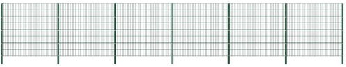 Plotový dílec se sloupky železo 10,2 × 1,6 m zelený - Plot - Main image