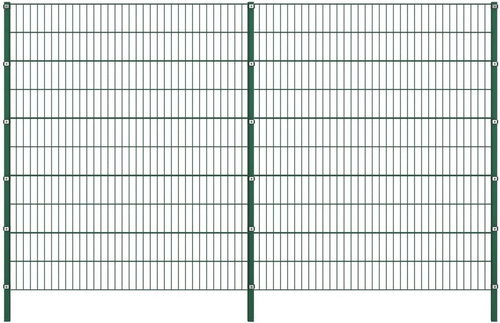 Plotový dílec se sloupky železo 3,4 × 2 m zelený - Plot - Main image