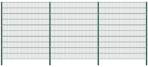 Plotový dílec se sloupky železo 5,1 × 2 m zelený - Plot - Main image
