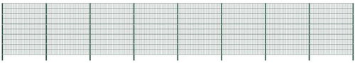 Plotový dílec se sloupky železo 13,6 × 2 m zelený - Plot - Main image