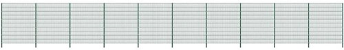 Plotový dílec se sloupky železo 17 × 2 m zelený - Plot - Main image