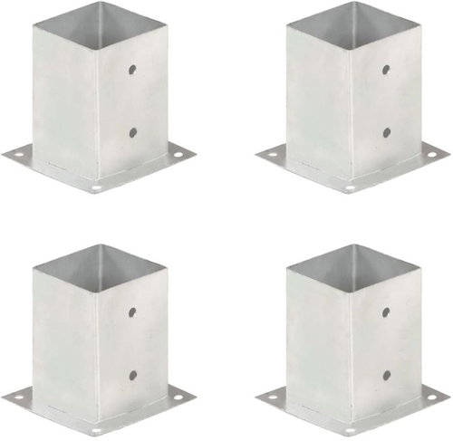 Post foot 4 pcs galvanized metal 101 mm - Fence Strut - Main image