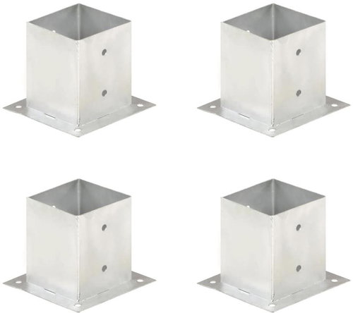 Post foot 4 pcs galvanized metal 121 mm - Fence Strut - Main image