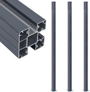 Plotové sloupky 3 ks tmavě šedé 185 cm hliník - Plot