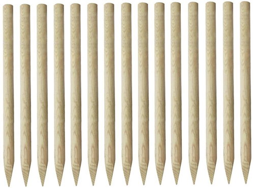 Špičaté plotové sloupky 15 ks impregnovaná borovice 4 x 170 cm - Plot - Main image