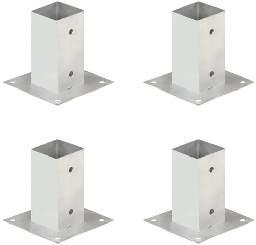 Post foot 4 pcs galvanized metal 71 mm - Fence Strut - Main image