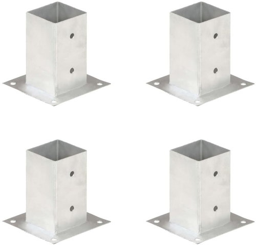 Post foot 4 pcs galvanized metal 81 mm - Fence Strut - Main image