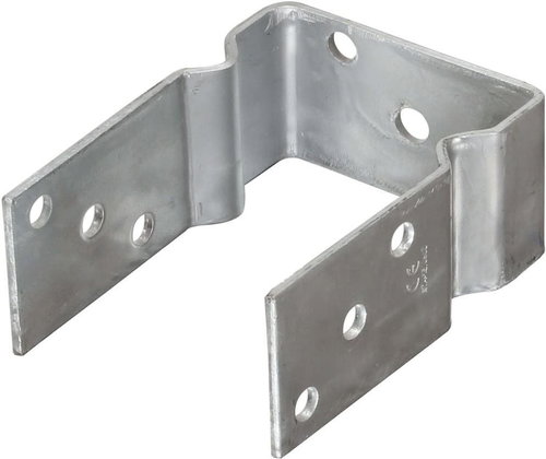 Fence anchors 2 pcs silver 10 x 6 x 15 cm galvanized steel - Fence Strut - Main image