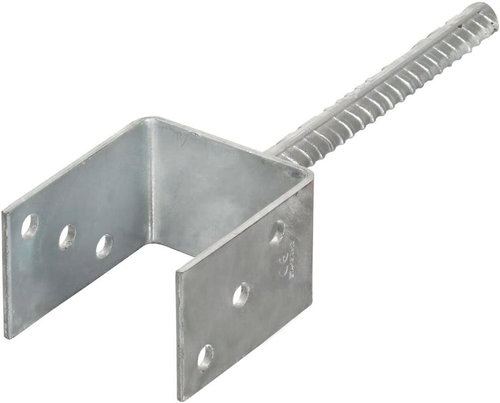 Fence anchors 2 pcs silver 8 x 6 x 30 cm galvanized steel - Fence Strut - Main image