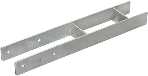 Fence anchors 6 pcs silver 10 x 6 x 60 cm galvanized steel - Fence Strut - Main image
