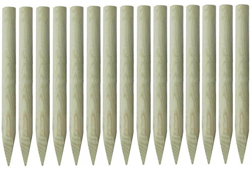 Špičaté plotové sloupky 15 ks impregnovaná borovice 4 x 100 cm - Plot - Main image