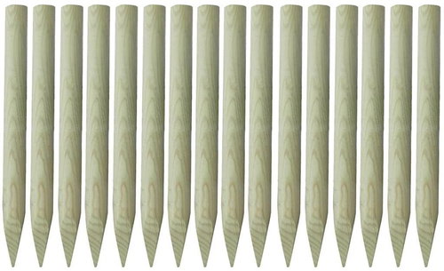 Špičaté plotové sloupky 16 ks impregnované dřevo 100 cm - Plot - Main image