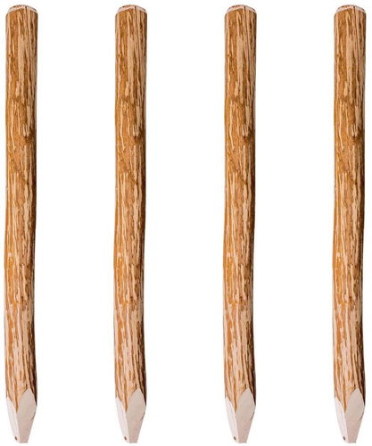 Špičaté plotové sloupky 4 ks lískové dřevo 120 cm - Plot - Main image