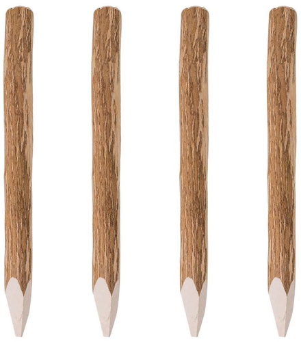 Špičaté plotové sloupky 4 ks lískové dřevo 90 cm - Plot - Main image