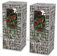Gabionový sloup / truhlík 2 ks ocelový 50 x 50 x 120 cm - Gabion