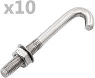 Hákový šroub s maticí a podložkou M8 x 80 mm 25 setů - Šrouby