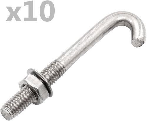 Hákový šroub s maticí a podložkou M8 x 80 mm 25 setů - Šrouby - Main image
