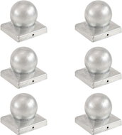 Fence post caps 6pcs with ball galvanized metal 101x101mm - Protective Cap