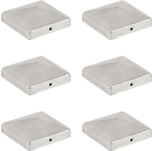 Covers for fence posts canopy 6pcs galvanized metal 101x101mm - Protective Cap - Main image