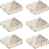 Canopy-shaped fence post caps 6 pcs stainless steel 81x81 mm - Protective Cap