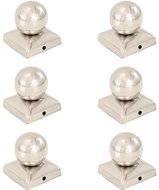 Fence post caps 6 pcs with ball Stainless steel 71 x 71 mm - Protective Cap