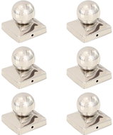 Fence post caps 6 pcs with ball Stainless steel 81 x 81 mm - Protective Cap