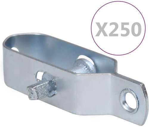 Wire fence tensioners 250 pcs 100 mm steel silver - Turnbuckle - Main image