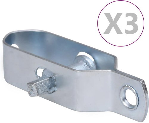 Wire fence tensioners 3 pcs 90 mm steel silver - Turnbuckle - Main image