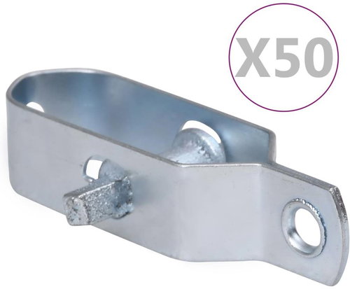 Wire fence tensioners 50 pcs 90 mm steel silver - Turnbuckle - Main image
