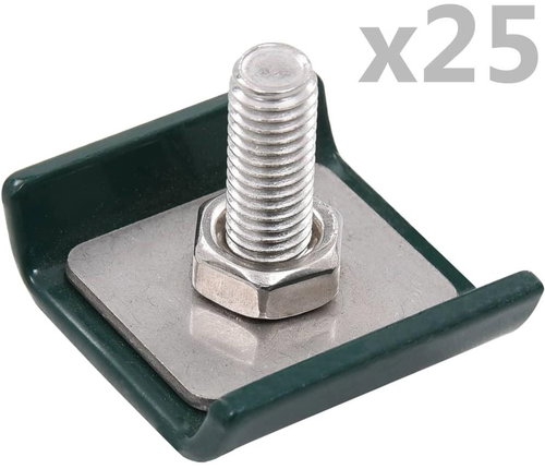 Clasp for mesh parts 25 sets green - Fence Staples - Main image