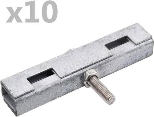 Garden netting clamp profile U 10 sets silver - Fence Staples - Main image
