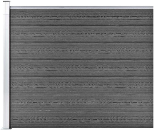 Plotový dílec WPC 175 × 146 cm černý - Plotové dílce - Main image