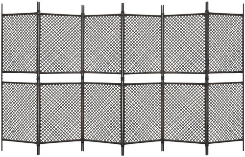 Plotový dílec polyratan 3,6 × 2 m hnědý - Plotové dílce - Main image
