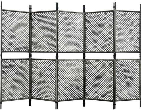 Plotový dílec polyratan 3 × 2 m antracitový - Plotové dílce - Main image