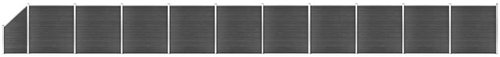Set plotového dílce WPC 1830 × (105–186) cm černý - Plotové dílce - Main image