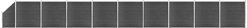 Set plotového dílce WPC 1657 × (105–186) cm černý - Plotové dílce - Main image